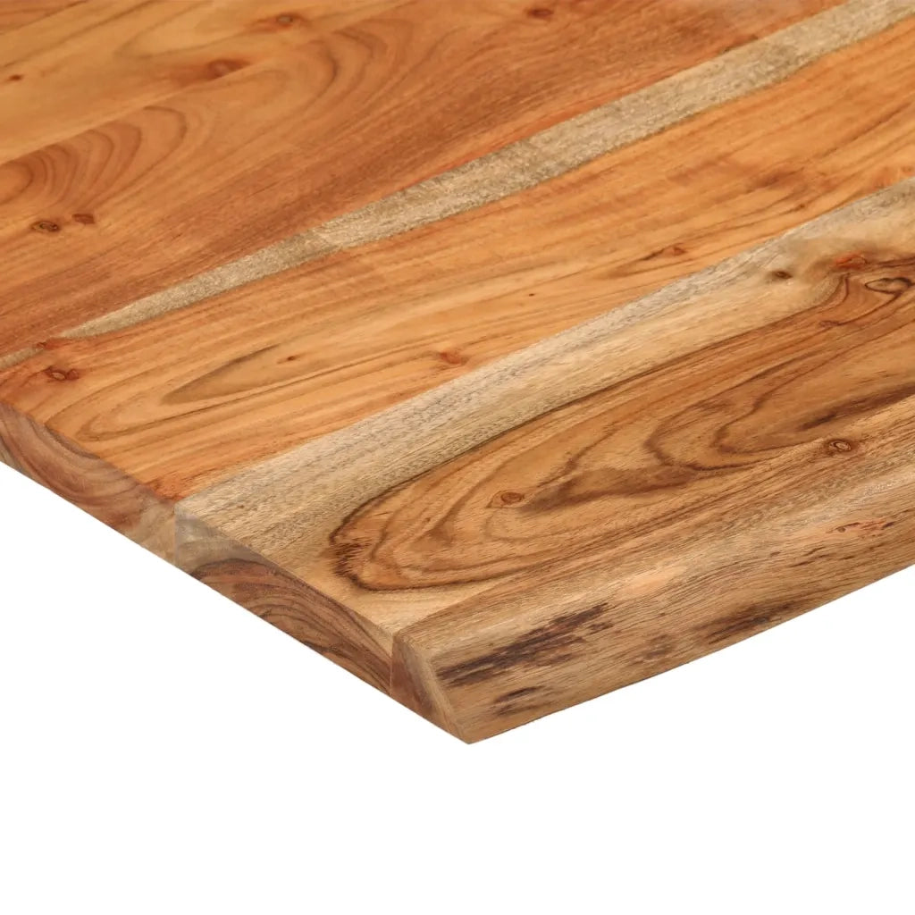 Piano Scrivania 80x80x3,8cm Quadrato Massello Acacia Bordi Vivi 370314