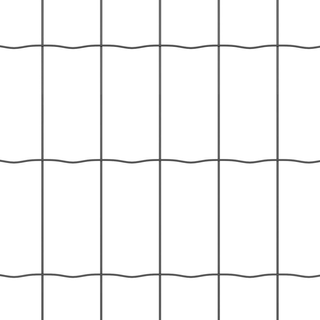 Euro Fence con 7 Poste 0.8x10 m Acciaio Galvanizzato Grigio