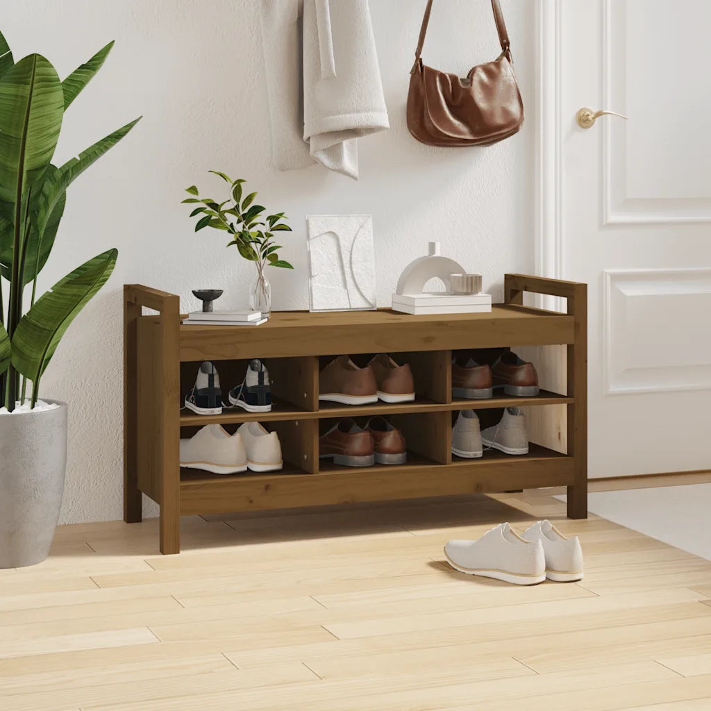 Panca da ingresso-Sgabello-Panca da Corridoio Ambra 110x40x60 cm in Legno Massello di Pino