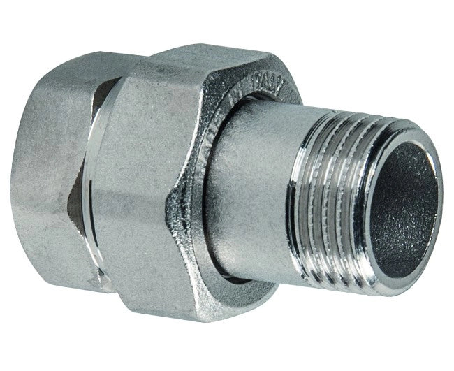 RACCORDO DIRITTO 3 PEZZI MASCHIO FEMMINA IN OTTONE CROMATO SERIE 1200 1/2   ICMA  S.P.A.