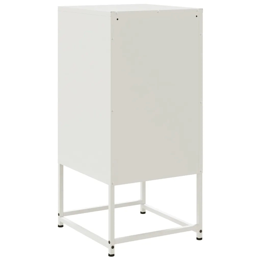 Set di 2 Comodini | Armadio da Notte | Mobiletto da notte Bianchi 36x39x78 cm in Acciaio