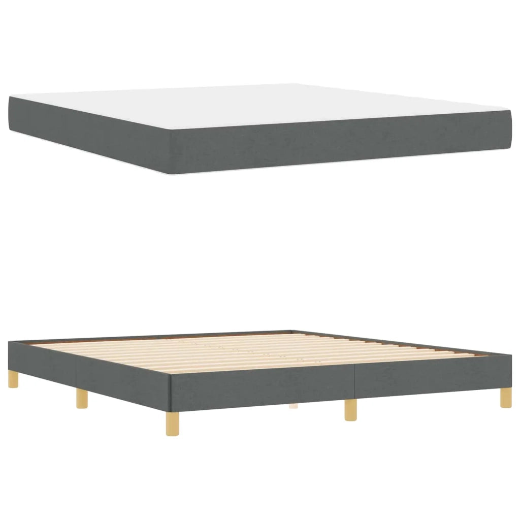 Letto a molle con materasso Grigio scuro 180 x 200 cm Tessuto 3398585