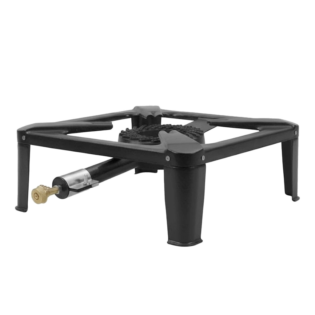 Fornello A Gas GPL 5,5 kW con Bruciatore in Ghisa Struttura a 4 Piedi Stabile Design Compatto Ideale per Campeggio Outdoor Giardino Cucina Esterna 30 x 30 x 11,5 cm Nero