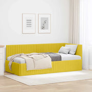 Cornice del letto ad angolo Giallo 90 cm x 200 cm Velluto
