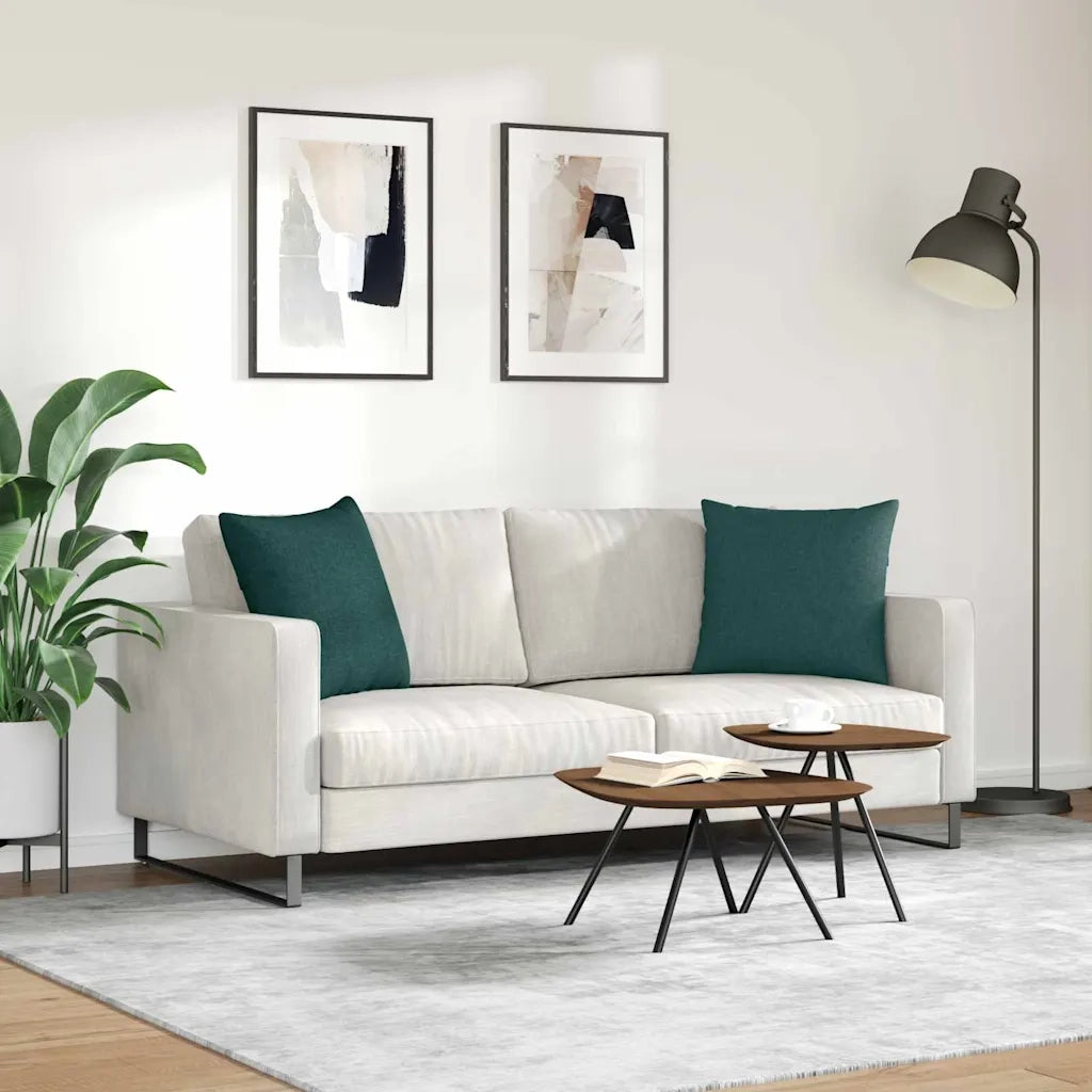 Cuscini da Divano 2 pz | Cuscini per sedie Verde Scuro 50 x 50 cm Tessuto