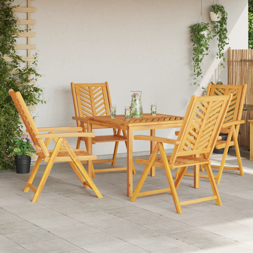 Set da Pranzo da Giardino 5 Pezzi in Legno Massello di Acacia