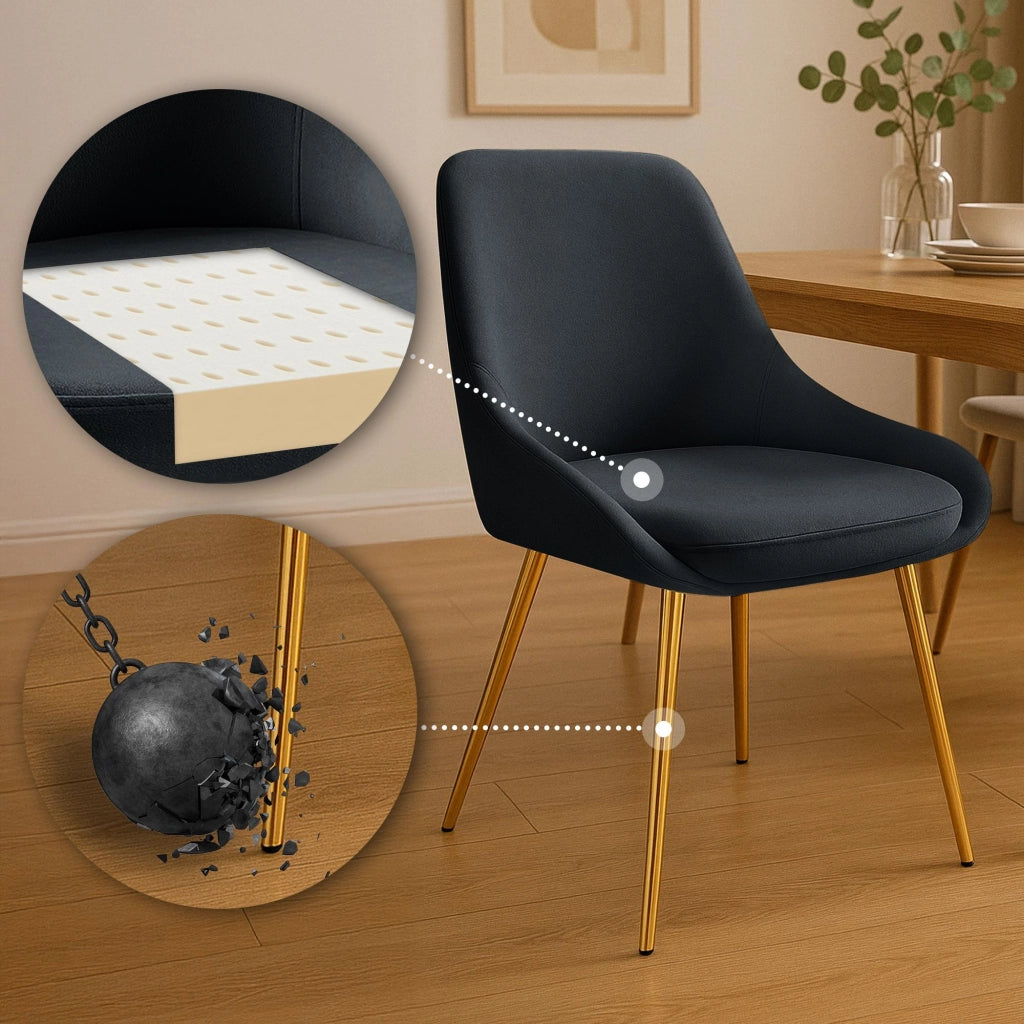 Set di 2 sedie da pranzo Elmira velluto oro 9