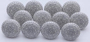 Accessori per armadi, cassetti, ceramica, decorati a mano, 12 pezzi di maniglie grigie e bianche