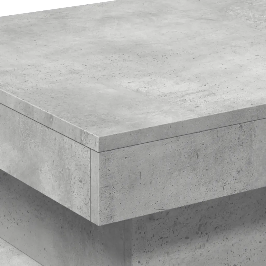 Tavolino da salotto | Tavolino da caff¨¨ | Tavolino da Soggiorno con Luci LED Grigio Cemento 50x50x40 cm