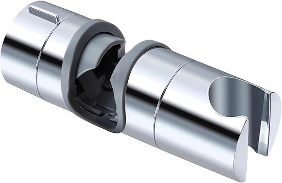 Douchehouder universale adattabile, 360 gradi girevole, per barra di doccia da 18-25 mm diametro esterno, in ABS plastica verniciata a specchio