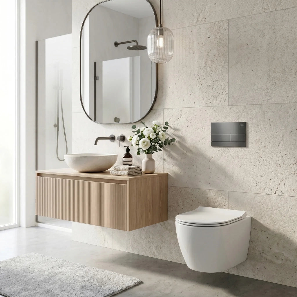 Set Telaio Da Incasso Per Wc Slim 024n Con Pulsante T Titan