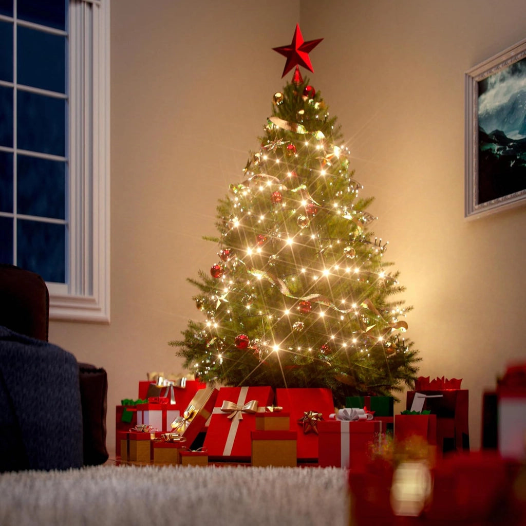 ® Albero di Natale Finto Verde 140 cm 470 Punte Incl. Base in Metallo Abete Artificiale PVC Effetto Realistico