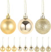 Decorazioni per albero di Natale - Set di 12 sfere in metallo dorato non frantumabili