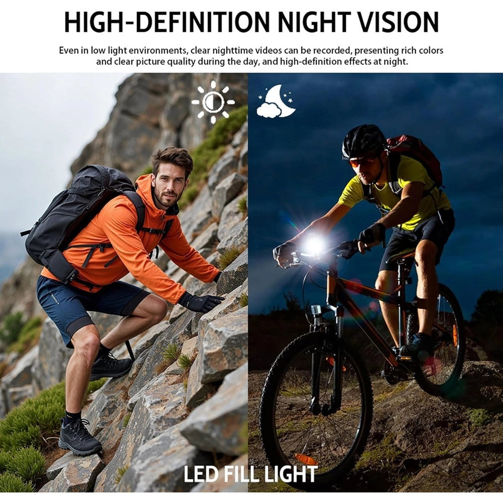 Trade Shop - Fotocamera Tascabile Wifi Action Camera Videocamera Portatile Registratore Multifunzione -