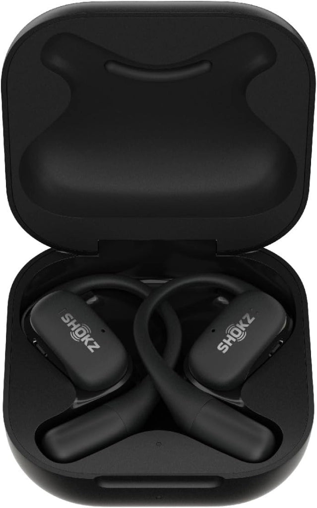 OpenFit True Wireless Open Ear Cuffie Bluetooth con microfono, impermeabili, ricarica rapida, 28 ore di riproduzione, compatibili con iPhone e Android, nero