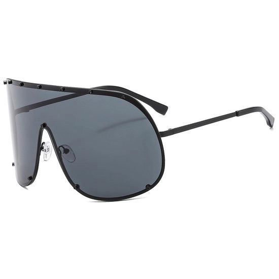 Oversized occhiali da sole quadrati unico pezzo per donne, lusso, tendenza punk, occhiali da sole a scudo per donne