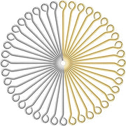 Punzoni in acciaio inossidabile 200 pezzi - Viti a capo dorato/argentato - 30 mm - Accessori per gioielleria - Sieradennaalden