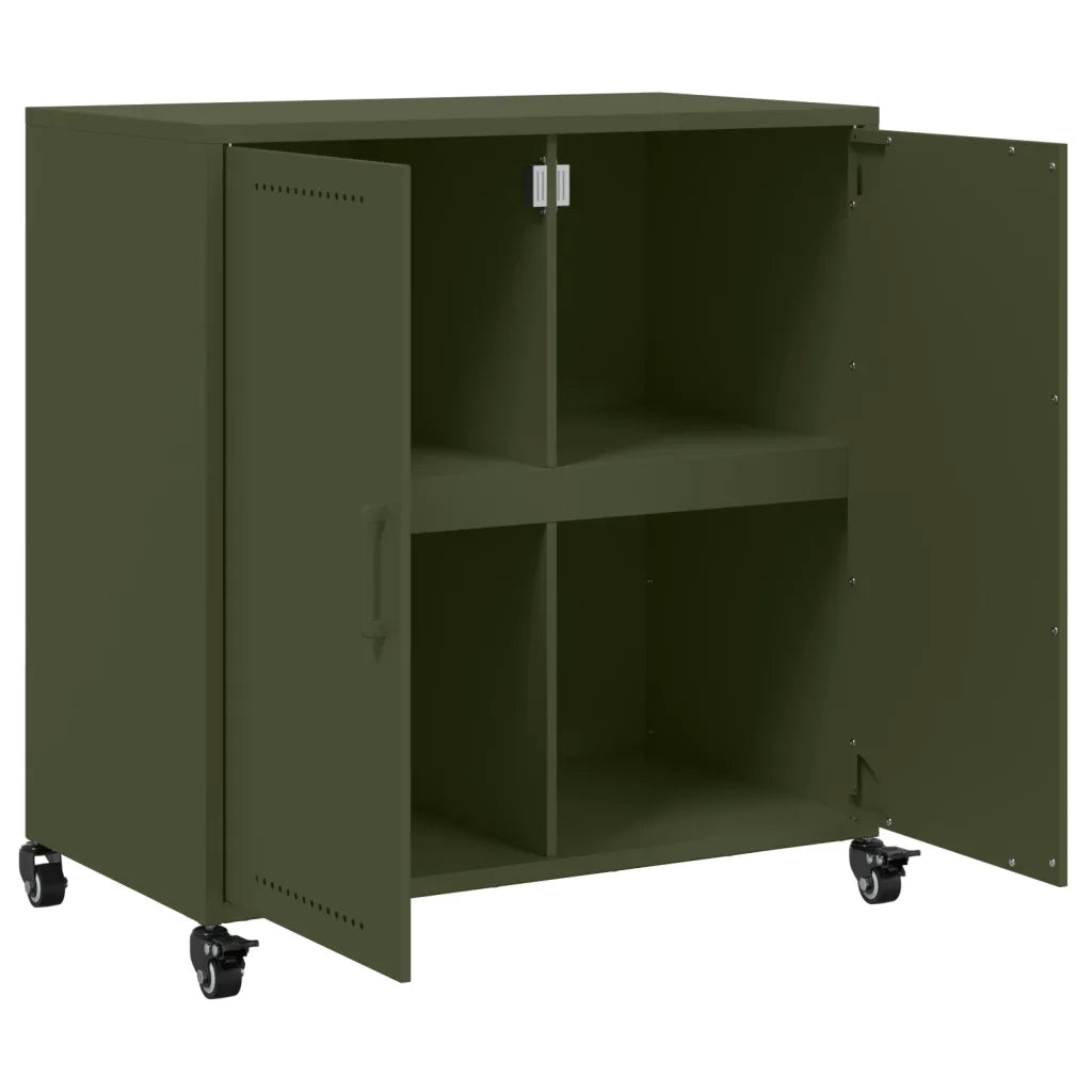 Credenza | Madia | Buffet da pranzo | Armadio da pranzo Verde Oliva 68x39x72 cm in Acciaio