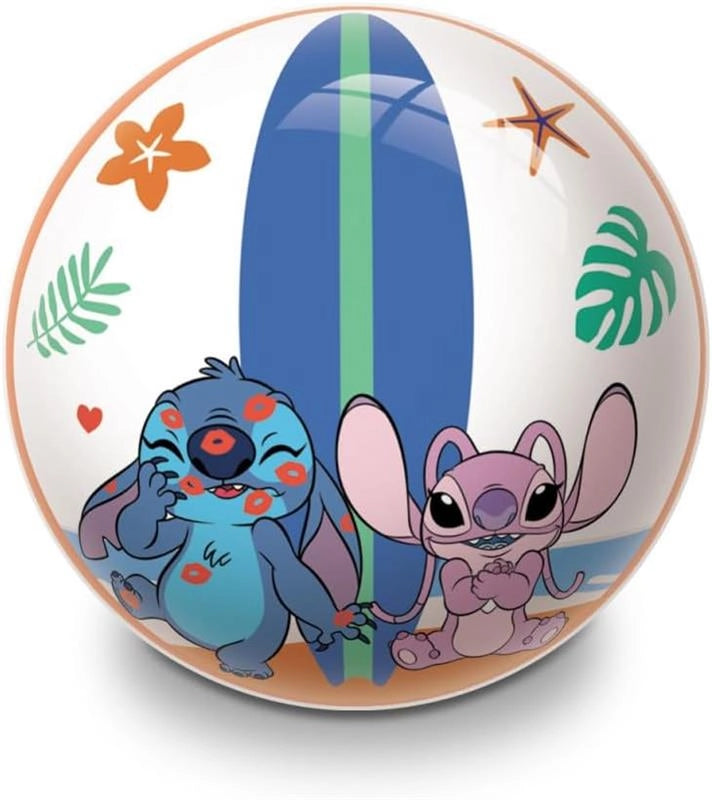 PALLONE PER BAMBINI GIOCO PER ESTERNO COLORATO CON  DISEGNO STITCH 14 CM FANTASIE ASSORTITE