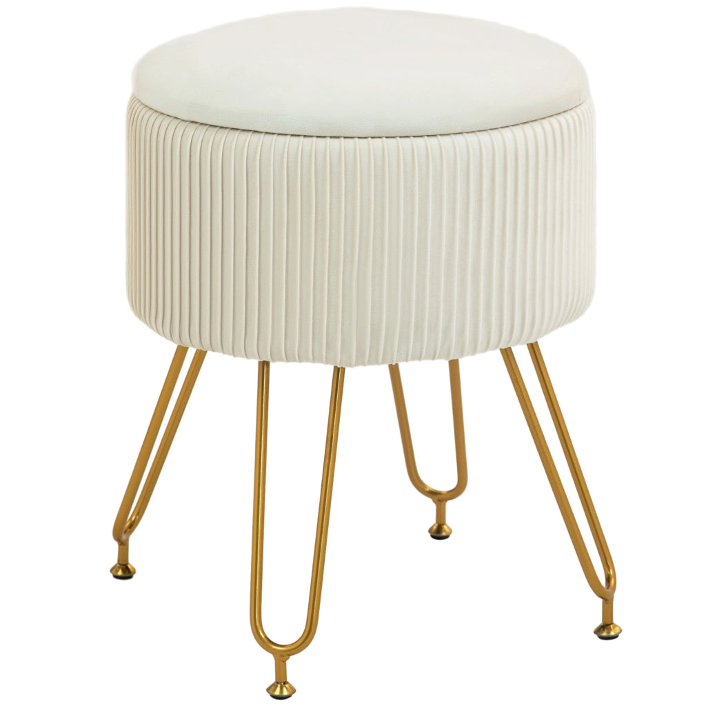 Puffo cassettiera con gambe in metallo ¨C zephmum ¨C crema 40x40x40