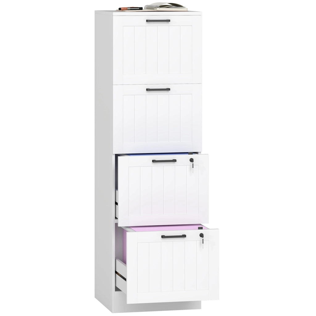 Cassettiera con 4 Cassetti ¨C zephmum ¨C Bianco 40x40x131 cm