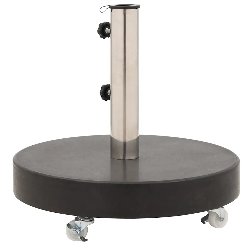 Base rotonda per ombrellone 45 x 30 cm con ruote per una facile installazione in granito nero 02_0045949
