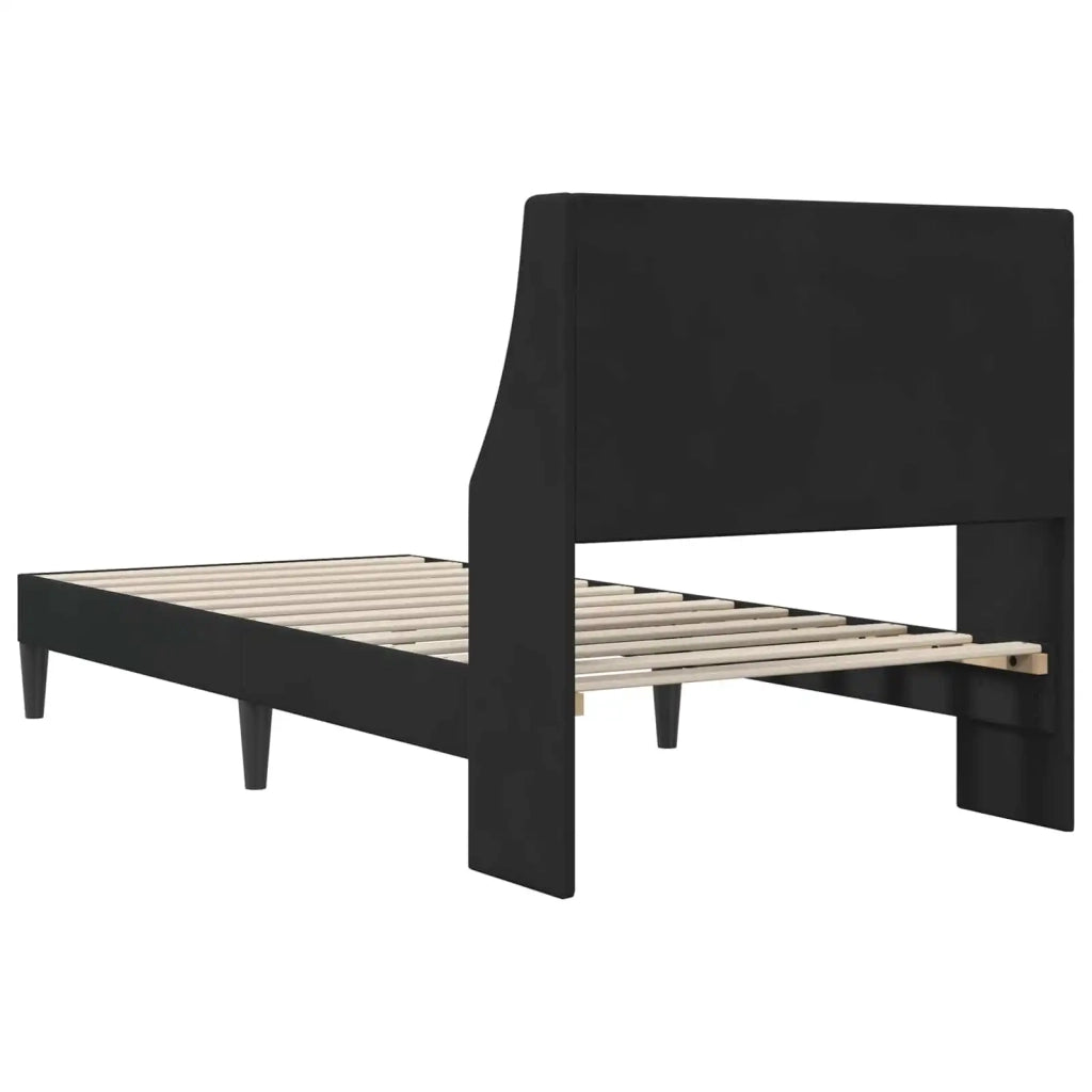 Struttura del letto con testiera-Giroletto Nero 80 x 200 cm Velluto 986392