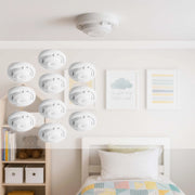 10x Rilevatore di fumo collegabili via radio Batteria da 10 anni e radio frequenza Allarme antincendio fotoelettrico da 810 dB per un'efficace protezione in appartamenti e case