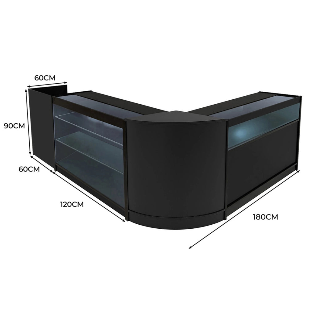 Set Banconi Neri Polaris LED K1200 B1200 CM60 TB60 con Serratura e Vetrina