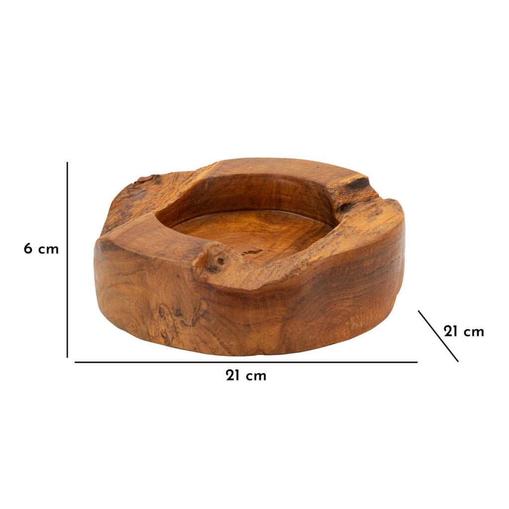 Vassoio Natura 26, Marrone, Legno, 21x21x6 cm