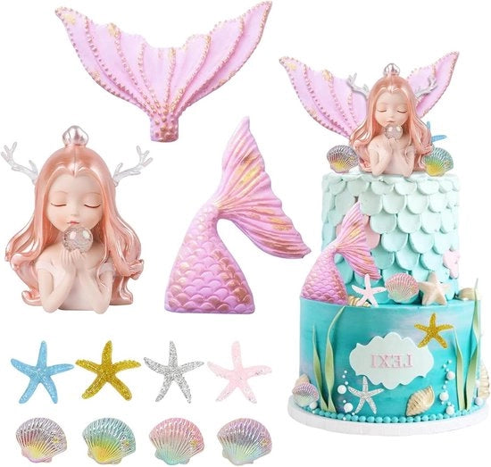 Decorazione per torta con zeppa e glitter per feste di compleanno femminili, baby shower, matrimoni