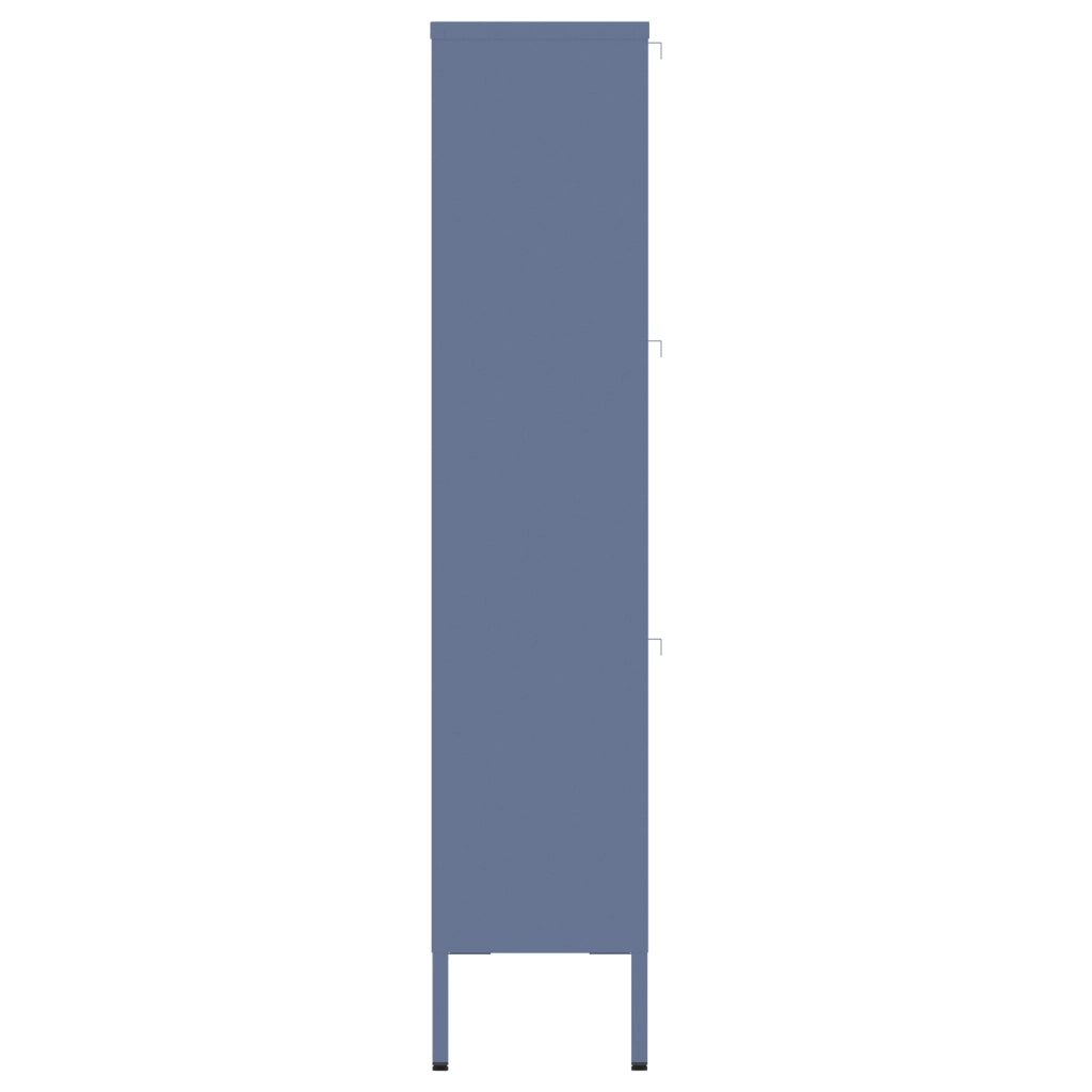 Scarpiera MARION a 3 ante in metallo grigio-blu