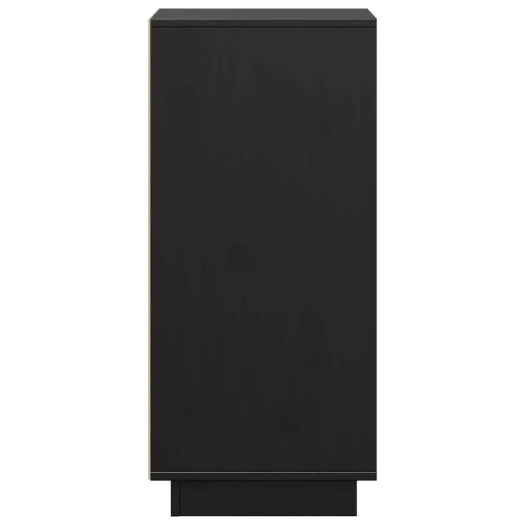 Credenze 2 pz Nere 31,5x34x75 cm in Legno Massello di Pino cod mxl 20452