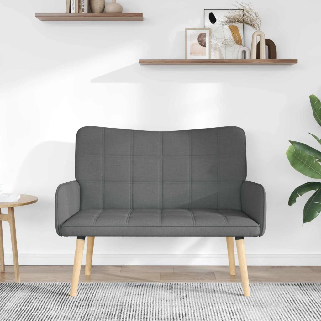 Sofa a Due Posti Grigio scuro 115 x 61 x 87 cm Tessuto