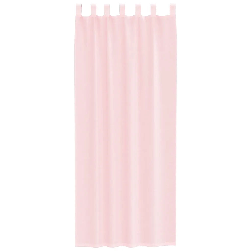Tende in Voile con Tasche per Aste 2 pz Rosa Chiaro