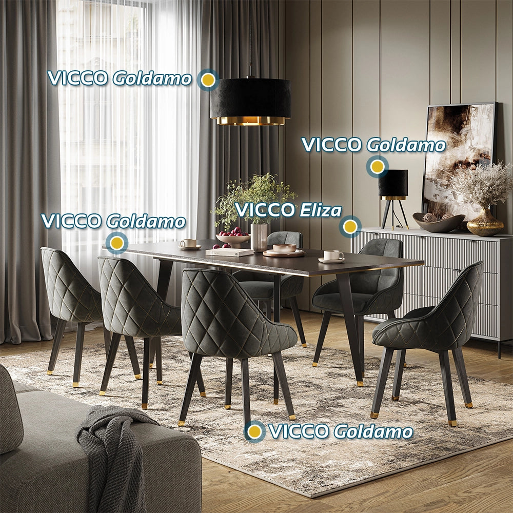 Vicco Tavolo da pranzo Nero 200 x 90 cm Estensibile