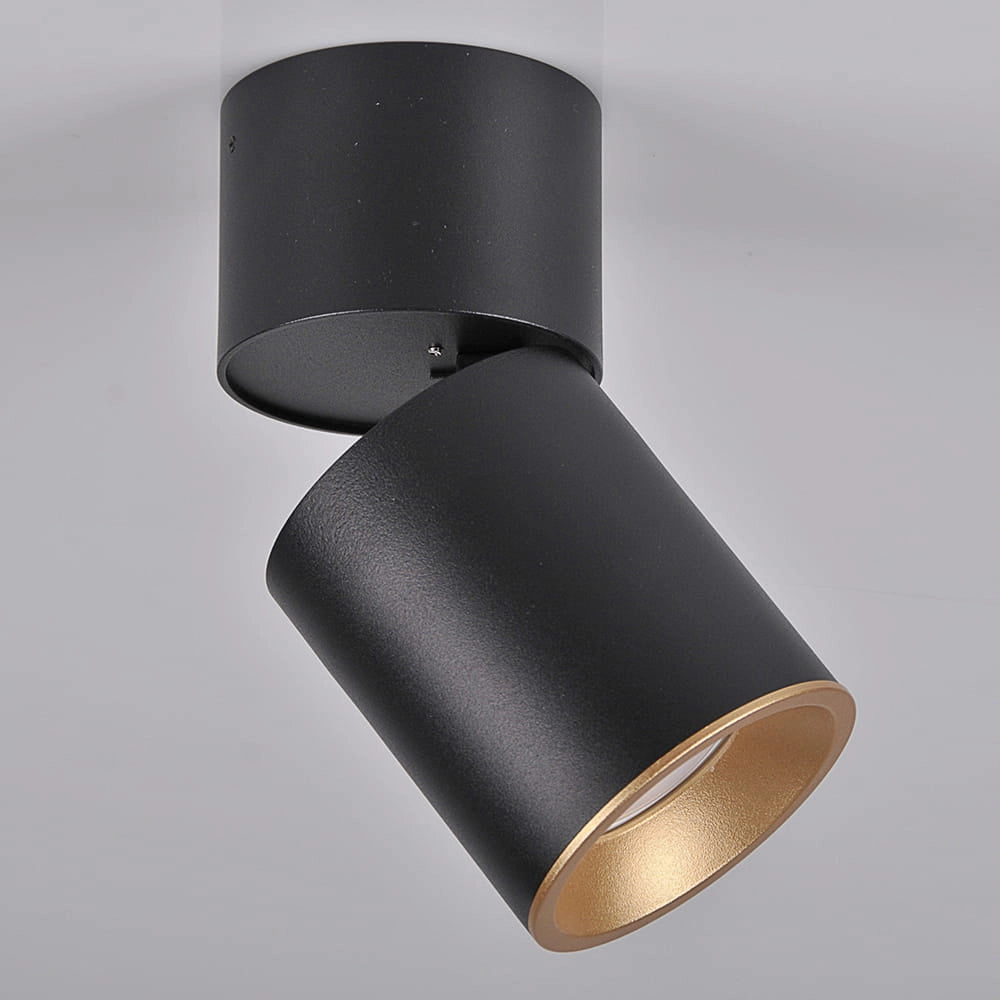 Faretto plafone orientabile GU10 nero-oro Astra Polux 314048
