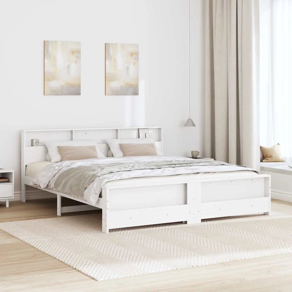 Letto matrimoniale | Letto per adulti | Struttura del letto Bianco 200 x 200 cm Legno multistrato