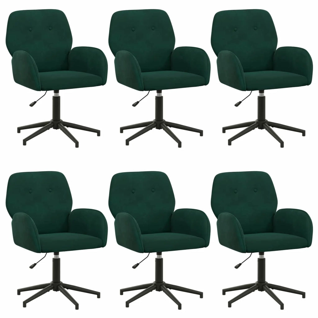 Sedie da scrivania girevoli 6 pz 54 x 55 x 90 cm Verde Scuro 3428341