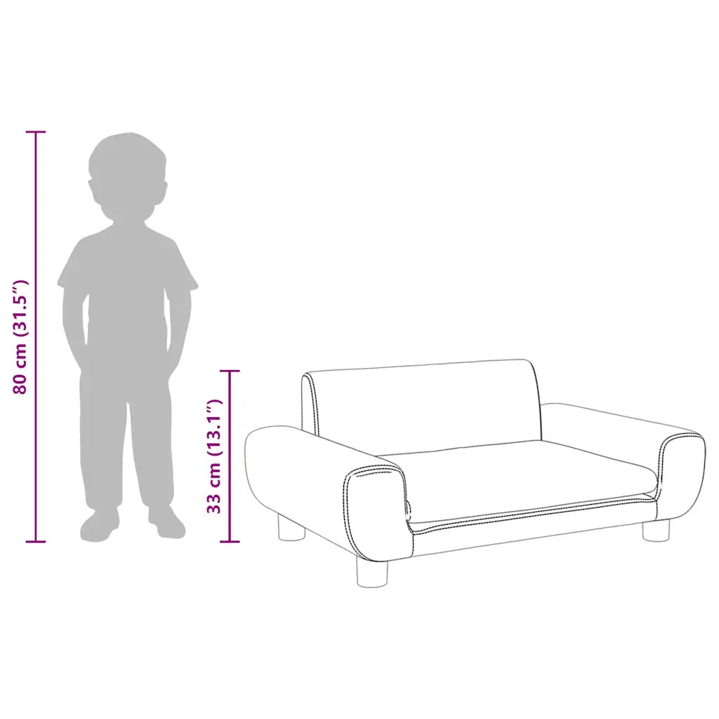 Divano per Bambini-Sofa-Divanetto Grigio Chiaro 70x45x33 cm in Velluto