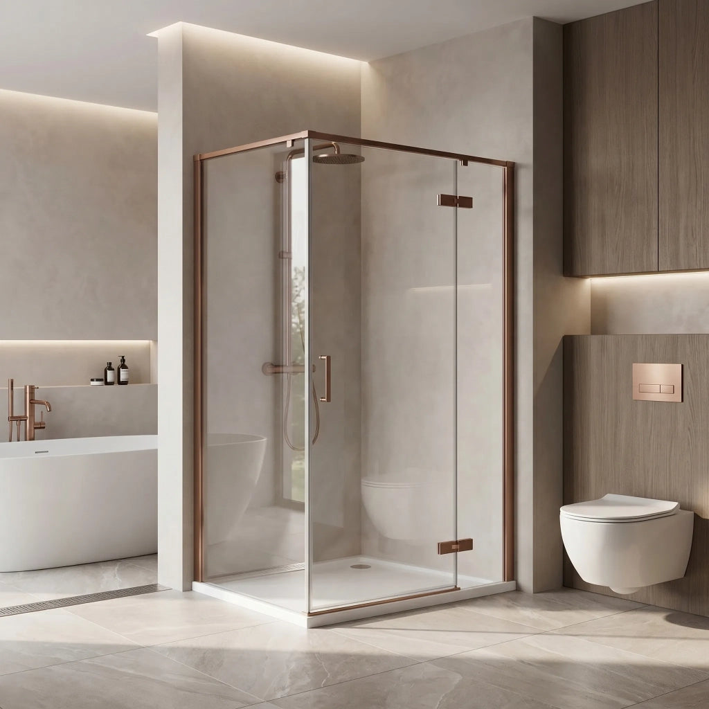 Cabina Doccia Rea Bruno 100x80 Brush Copper