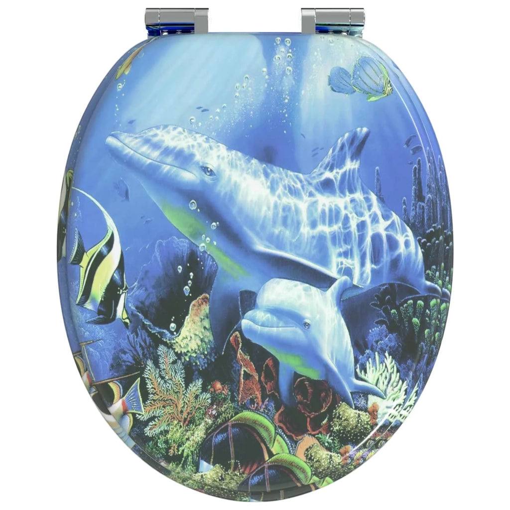 Sedile per toilette con chiusura morbida Blu 44 x 38 cm CFW4983312
