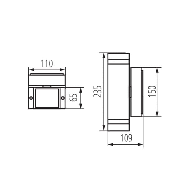 Applique esterna Kanlux ZEW 22440 GU10 IP44 nera su/giù