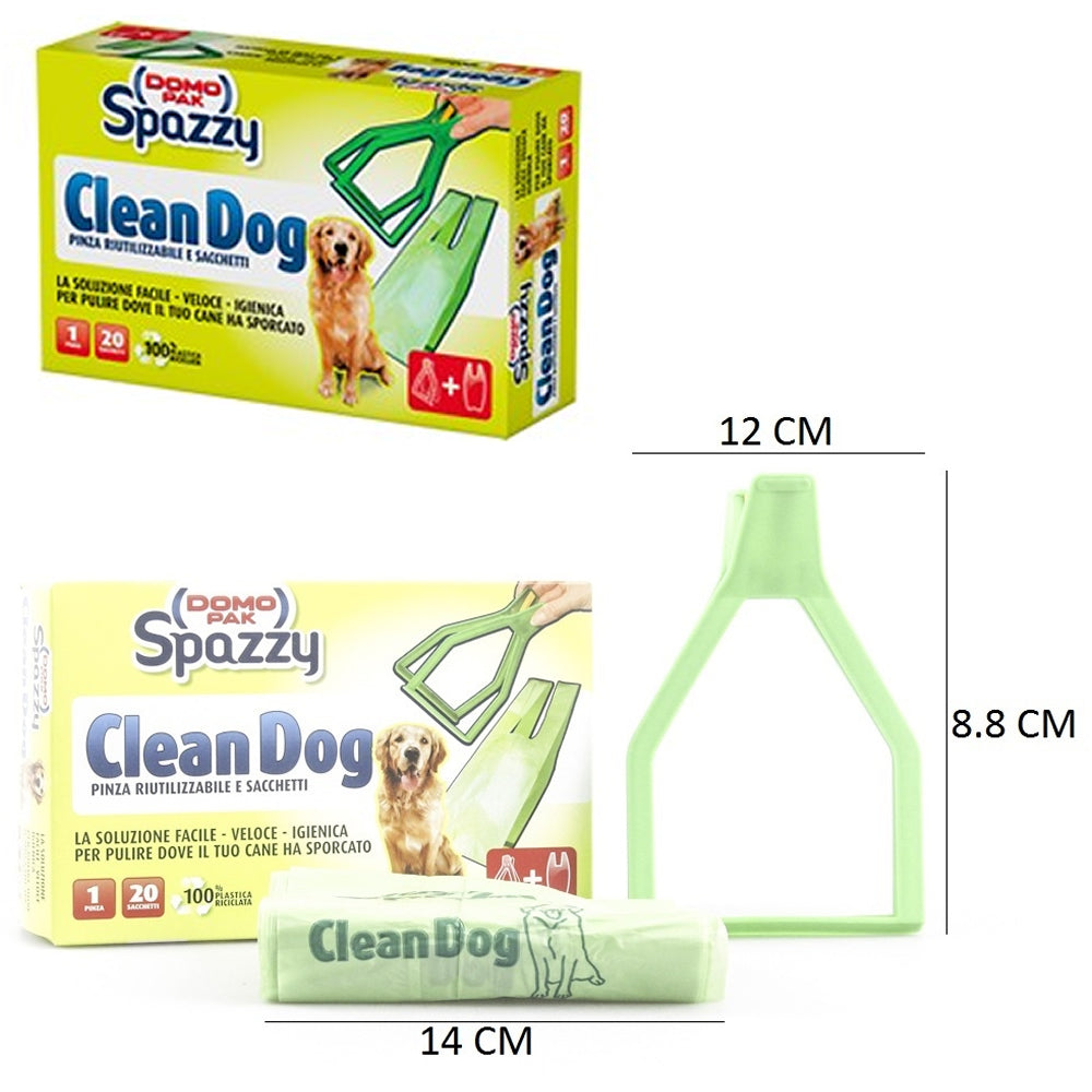 Domopak spazzy clan dog 1 pinza e 20 sacchetti per il tuo cane