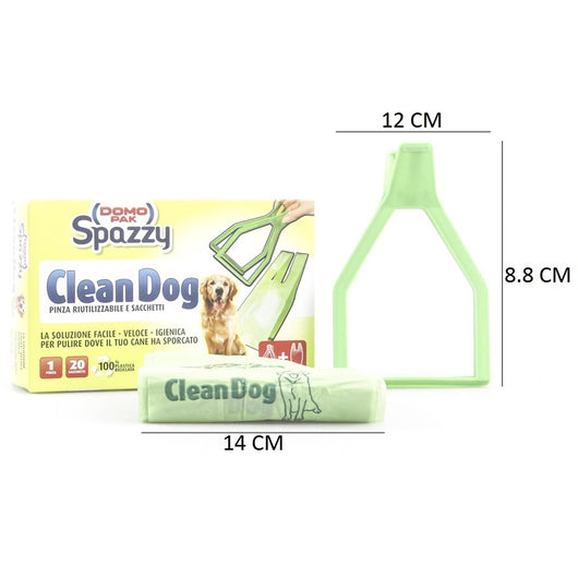 Domopak spazzy clan dog 1 pinza e 20 sacchetti per il tuo cane
