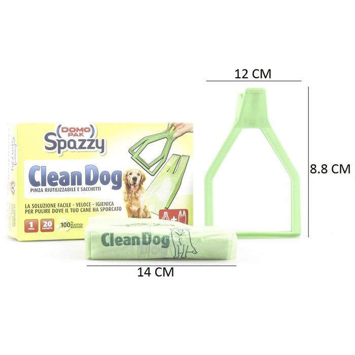 Domopak spazzy clan dog 1 pinza e 20 sacchetti per il tuo cane