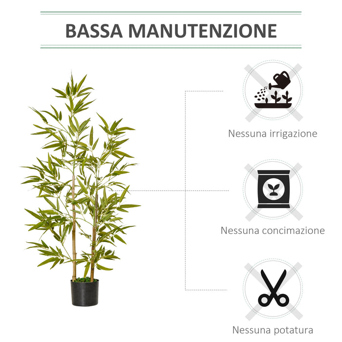 EasyComfort Pianta Artificiale di Bambù Alta 120cm con Vaso per Interno ed Esterno, Verde