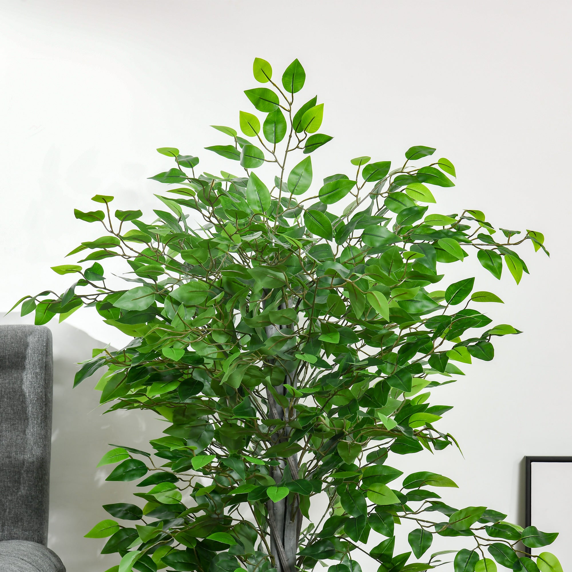 Easycomfort Pianta Artificiale di Ficus Alta 135cm con Vaso per Interno ed Esterno, Verde