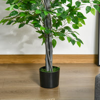 Easycomfort Pianta Artificiale di Ficus Alta 135cm con Vaso per Interno ed Esterno, Verde
