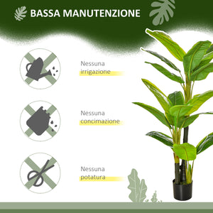 Easycomfort Banano Pianta in Vaso da 150cm, Albero di Banano Artificiale per Interno ed Esterno